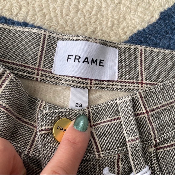 π FRAME GREY PLAID LE HIGH SKINNY CROPPED PANTS! - Picture 4 of 8